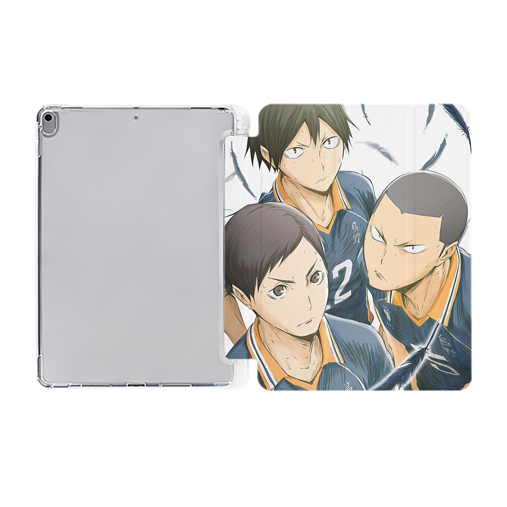 （画像用） ハイキュー!! Haikyu!! IPad ケース ペン収納付き 三つ折りスタンド PUレザー×シリコン 対応機種9.5/10.5/10.9インチ